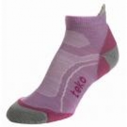 Socks - TEKO Merino Womens Low Lilac/Grey 3311 - lilac and grey